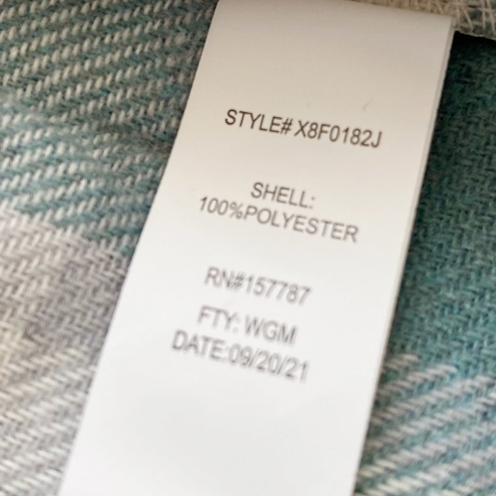 Women's Flannel Shirt Jacket, Button Dawn, Blue Plaid, Chest Pockets, Sz 2X /3X - Picture 12 of 12